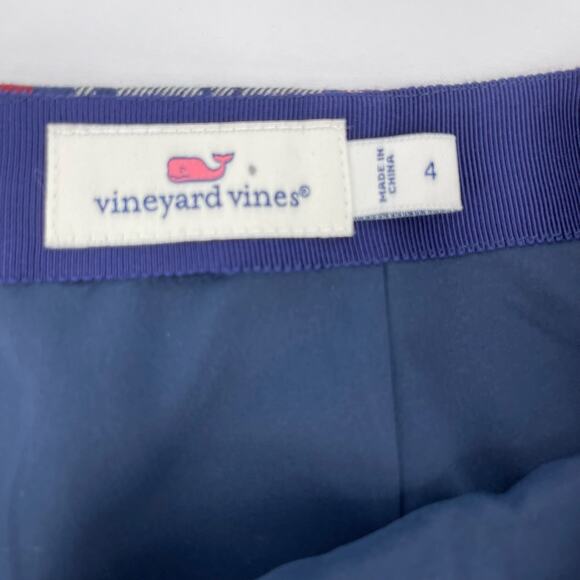 Vineyard Vines Wool Red White Blue Plaid Summer Skirt Sz 4 Preppy Country Club - Picture 14 of 16